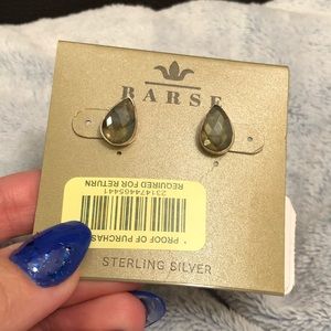 Bezel cut Barse teardrop earrings